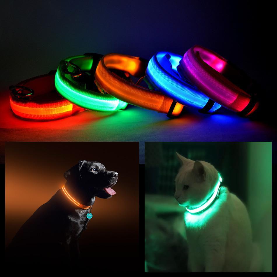 Color: RED,Size: MEDIUM - LED PET Safety Halo Style Collar