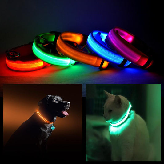 Color: HOT PINK,Size: LARGE - LED PET Safety Halo Style Collar
